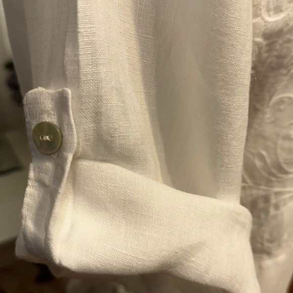 Italian Linen Embroidered Top - Picture 5 of 7